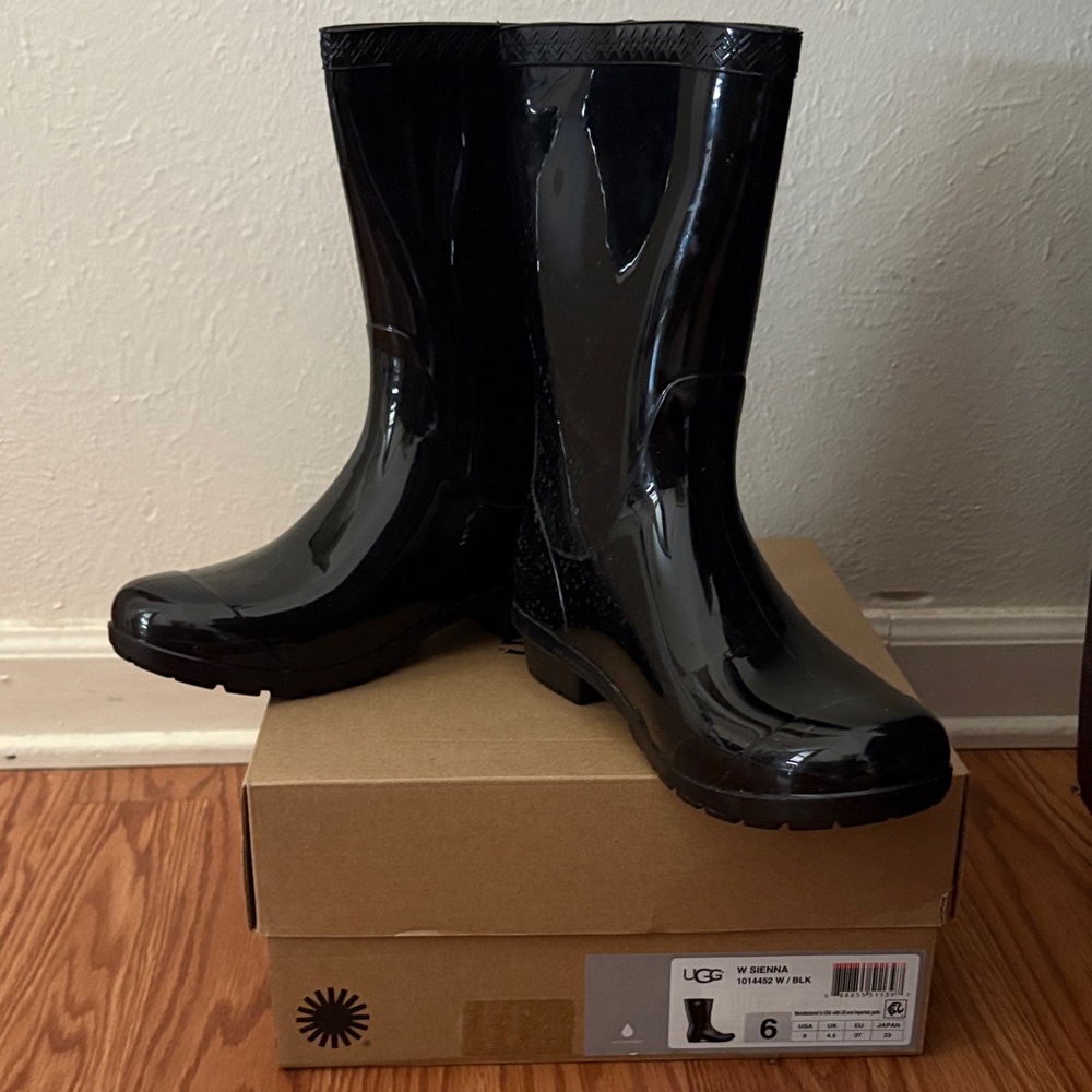 UGG Glossy Black Waterproof Boots
